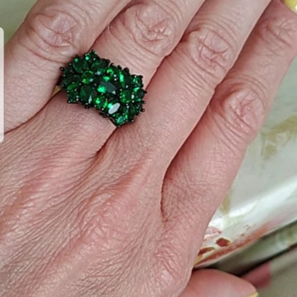 18K black gold plated oval band ring - Picture 1 of 3